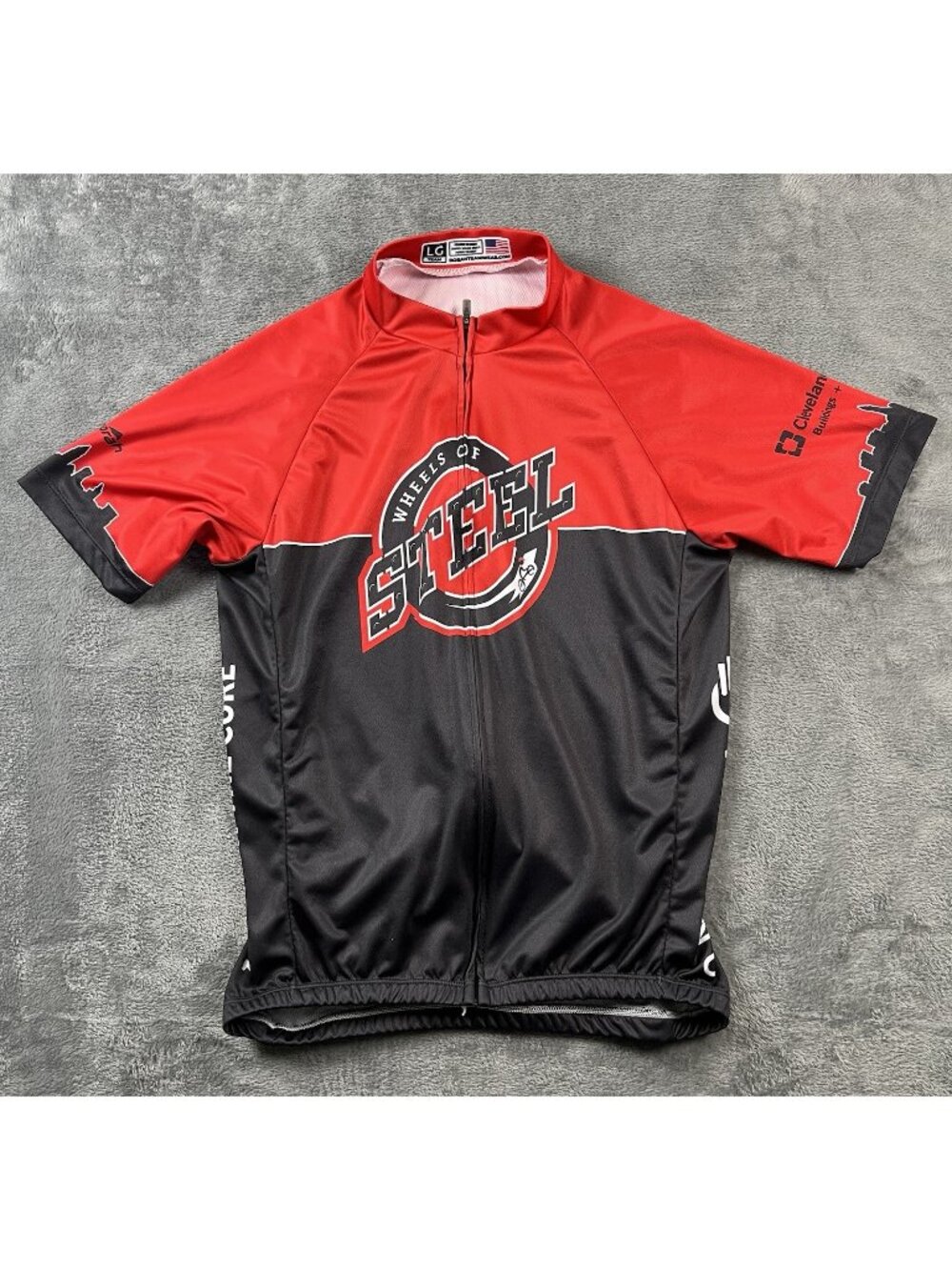 Borah Cycling Jersey Red Men's L Wheels Of Steel Cleveland Clinic